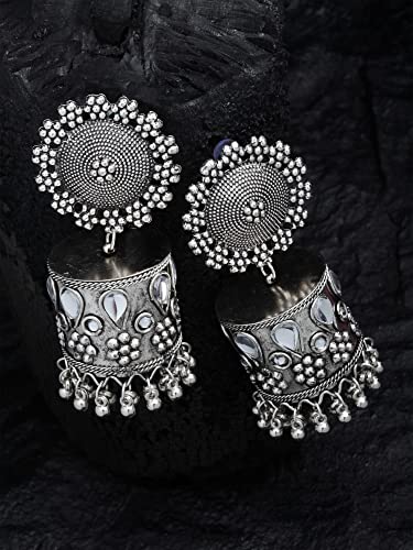 Stylish Oxidised Jhumka Earrings for Women